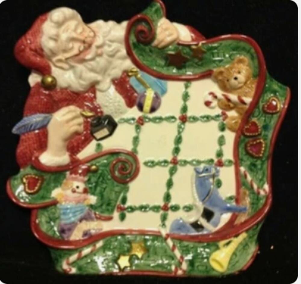 Fitz & Floyd 1994 Santa Christmas Cookie Plate Serving Holiday Collectible